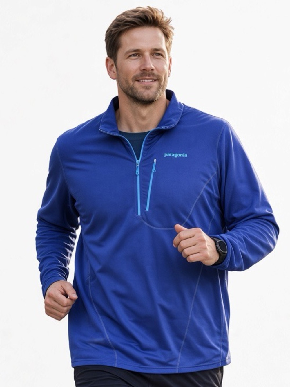 Patagonia‎ 1/4 Zip Blue Performance Athletic Jacket Men's XXL. Vintage.